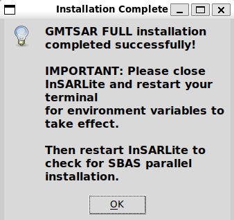 Installation Complete Dialog